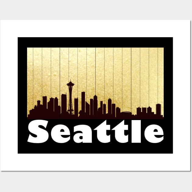 The Love For My City Seattle Skyline Great Gift For Everyone Who Likes This Place. Wall Art by gdimido